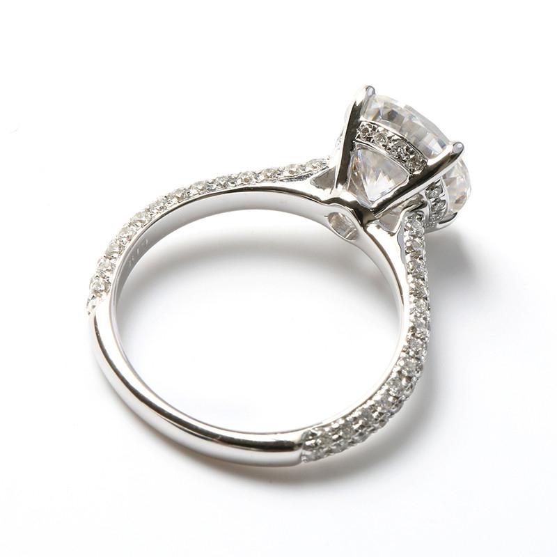 925 Silver Sterling Round Cut Pave CZ Ring