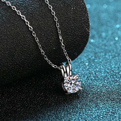 925 Sterling Silver Round Cut CZ Pendant Necklace