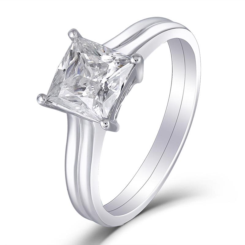 925 Sterling Silver Princess Cut Solitaire CZ Ring