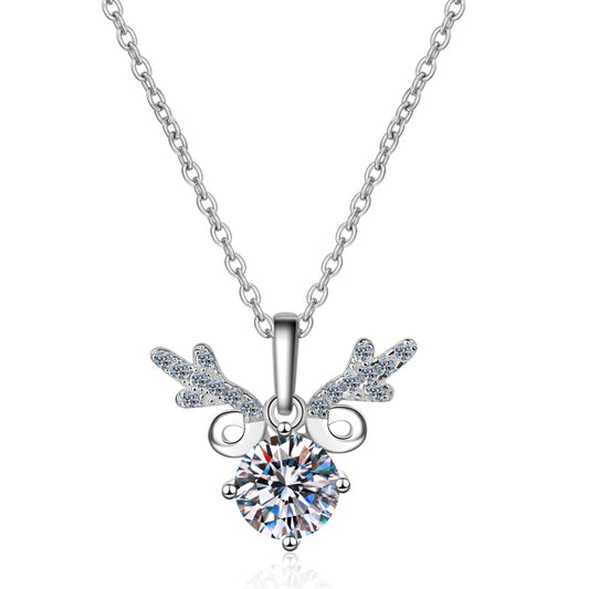 925 Sterling Silver Round Cut CZ Pendant Necklace