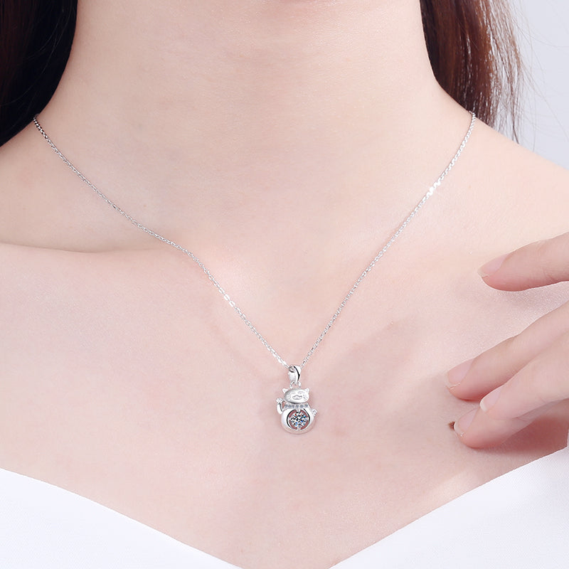 925 Sterling Silver Round Cut CZ Pendant Necklace