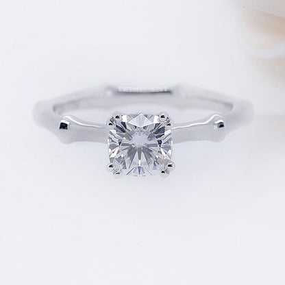 925 Sterling Silver Cushion Cut CZ Solitaire Ring for women