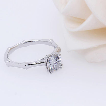 925 Sterling Silver Cushion Cut CZ Solitaire Ring for women