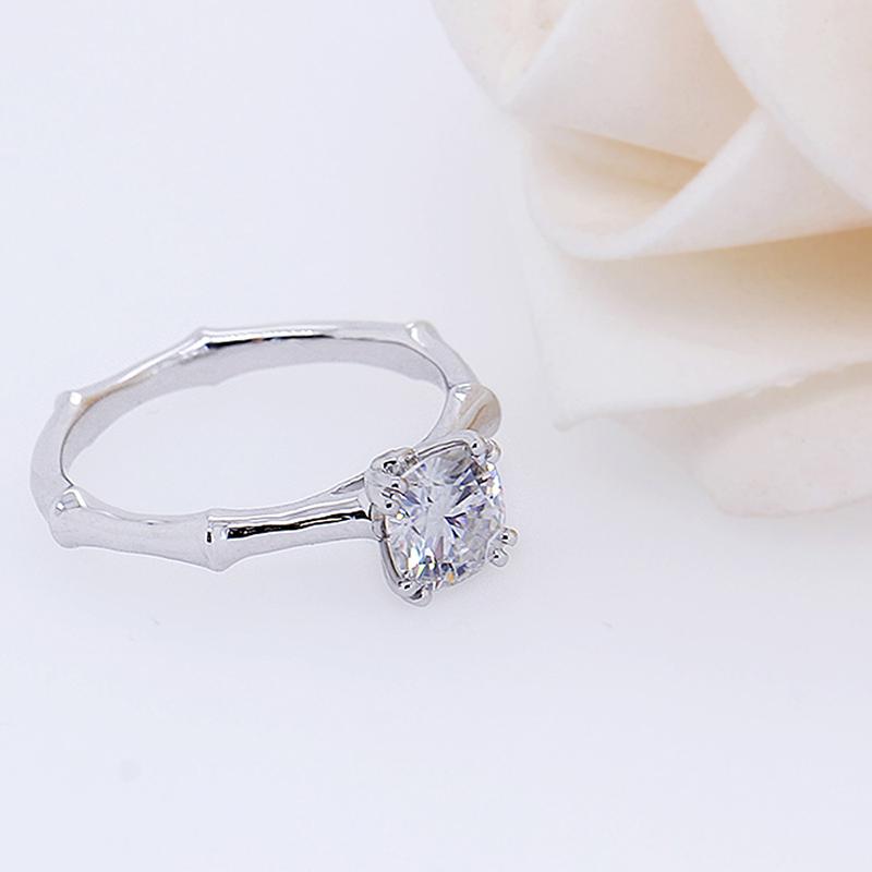 925 Sterling Silver Cushion Cut CZ Solitaire Ring for women