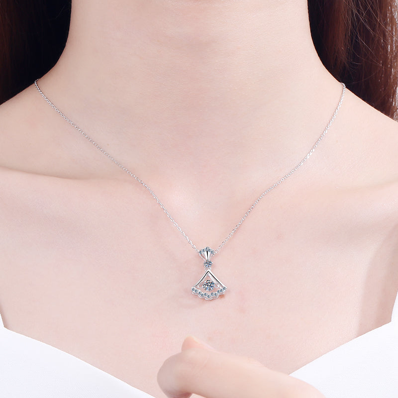 925 Sterling Silver Round Cut CZ Diamond Pendant Necklace