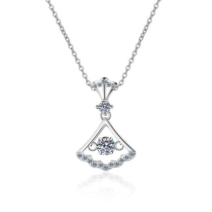 925 Sterling Silver Round Cut CZ Diamond Pendant Necklace