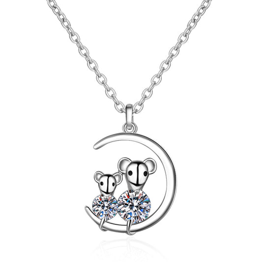 925 Sterling Silver Round Cut CZ Necklace