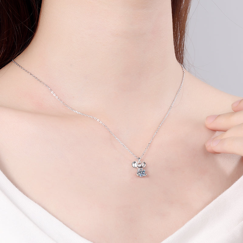 925 Sterling Silver Round Cut CZ Pendant Necklace