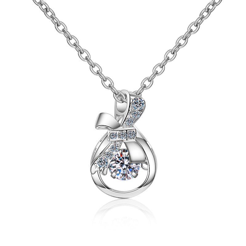 925 Sterling Silver Round Cut CZ  Necklace