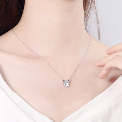 925 Sterling Silver Round Cut CZ Pendant Necklace