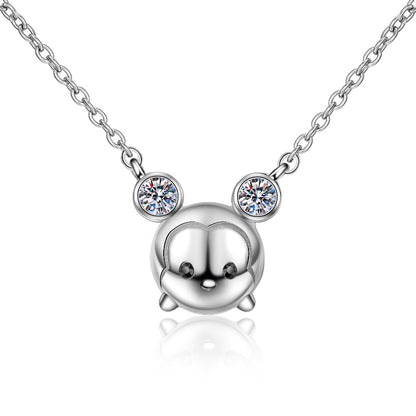 925 Sterling Silver Round Cut CZ Pendant Necklace