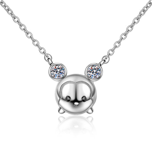 925 Sterling Silver Round Cut CZ Pendant Necklace