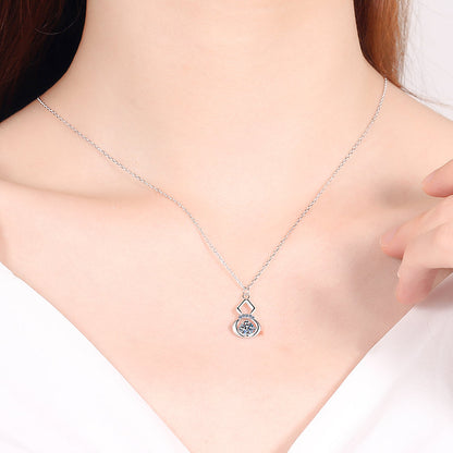 925 Sterling Silver Round Cut CZ Pendant Necklace