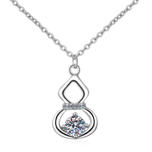 925 Sterling Silver Round Cut CZ Pendant Necklace