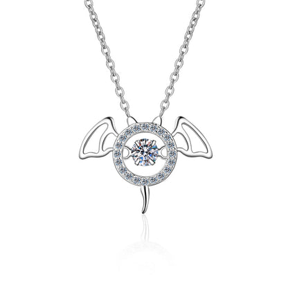 925 Sterling Silver Round Cut CZ Diamond Dancing Pendant