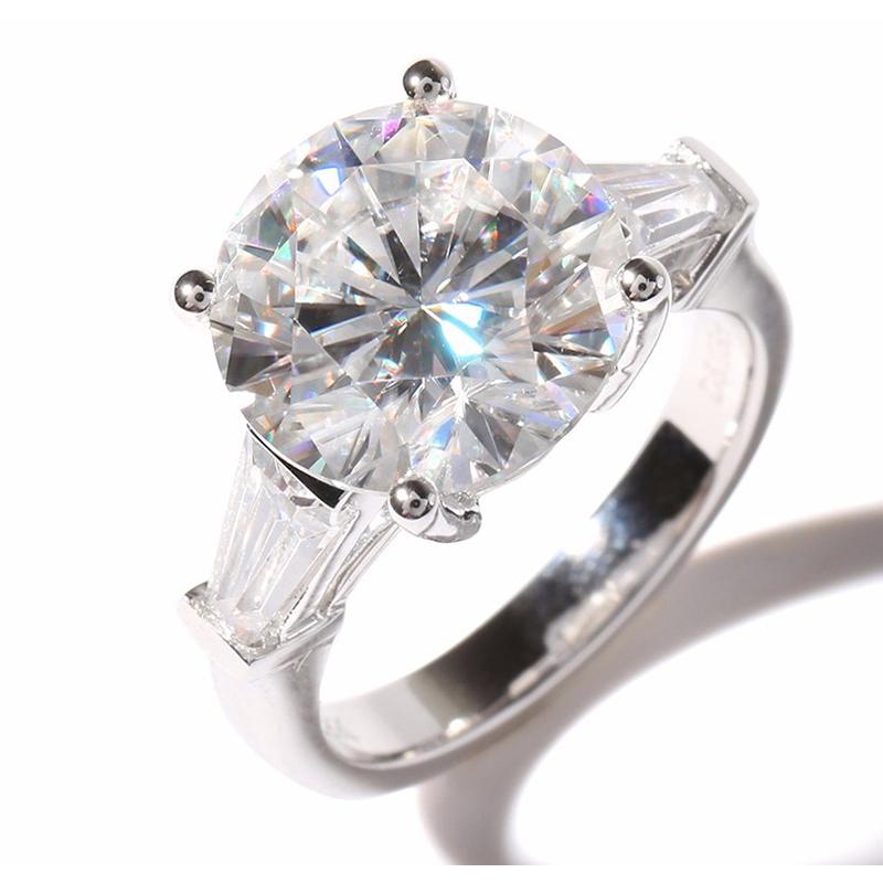 925 Sterling Silver Round Cut Three Stone CZ Engagement Ring