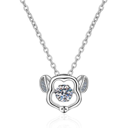 925 Sterling Silver Round Cut CZ Zodiac Dancing Pendant Necklace