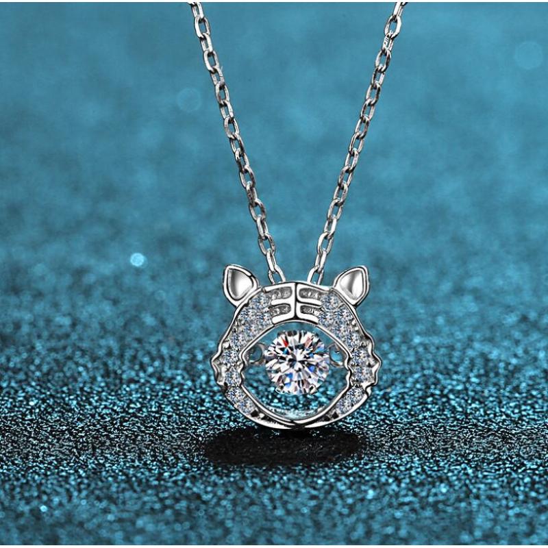 925 Sterling Silver Round Cut CZ Zodiac Dancing Pendant Necklace