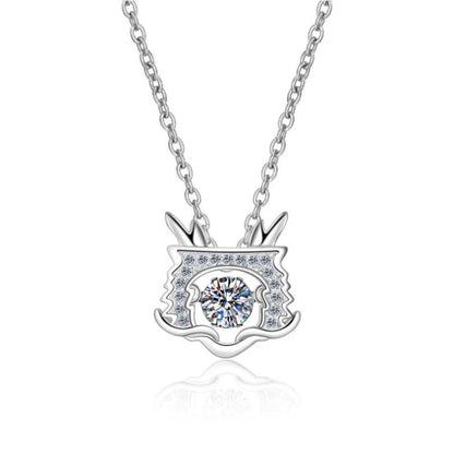 925 Sterling Silver Round Cut CZ Zodiac Dancing Pendant Necklace