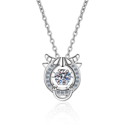 925 Sterling Silver Round Cut CZ Zodiac Dancing Pendant Necklace