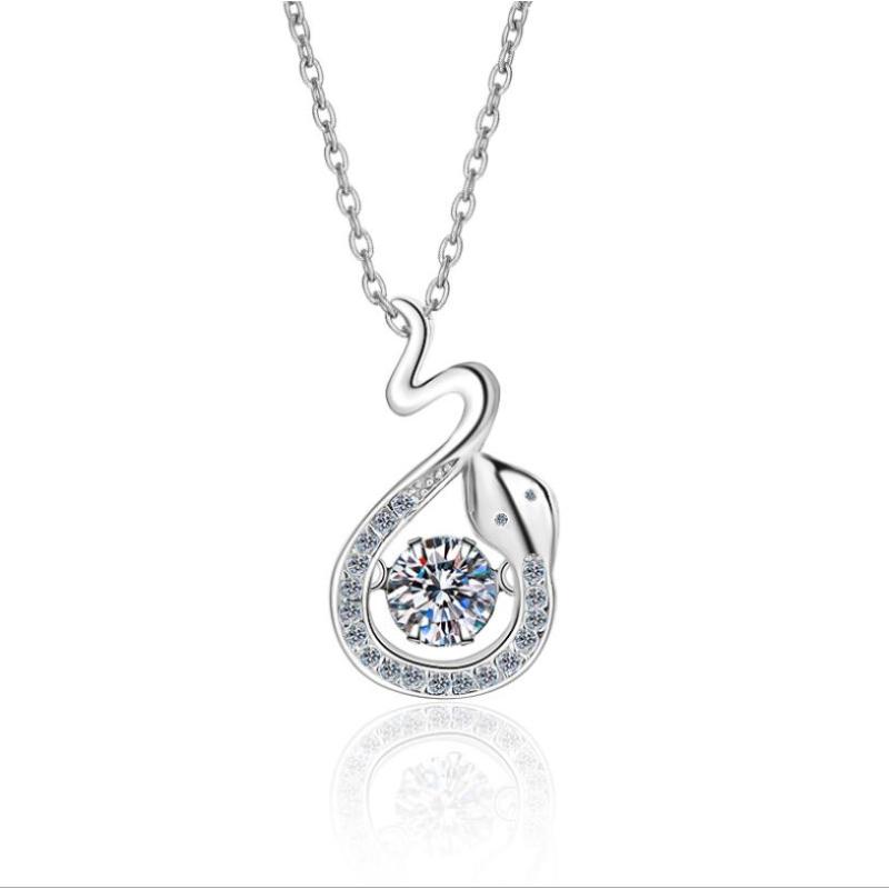 925 Sterling Silver Round Cut CZ Zodiac Dancing Pendant Necklace