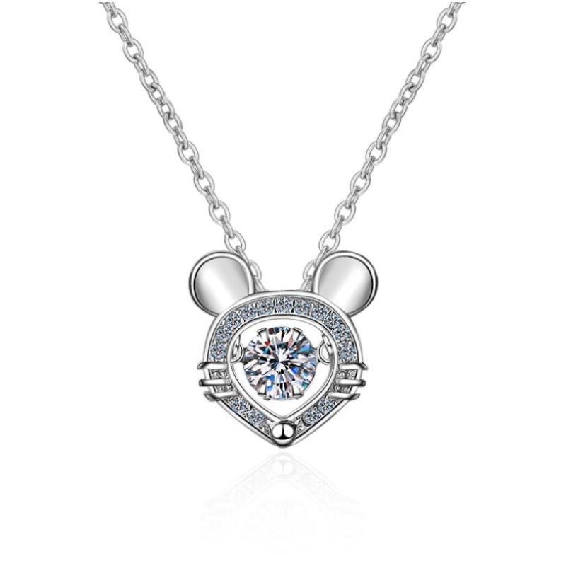 925 Sterling Silver Round Cut CZ Zodiac Dancing Pendant Necklace