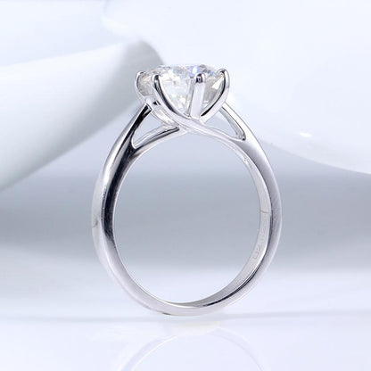 925 Sterling Silver Round Cut Solitaire CZ Engagement Ring