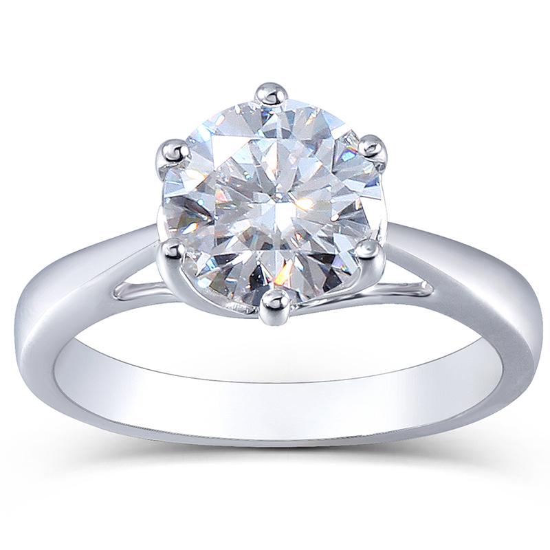 925 Sterling Silver Round Cut Solitaire CZ Engagement Ring