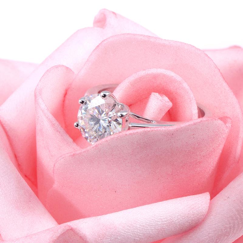 925 Sterling Silver Round Cut Solitaire CZ Engagement Ring