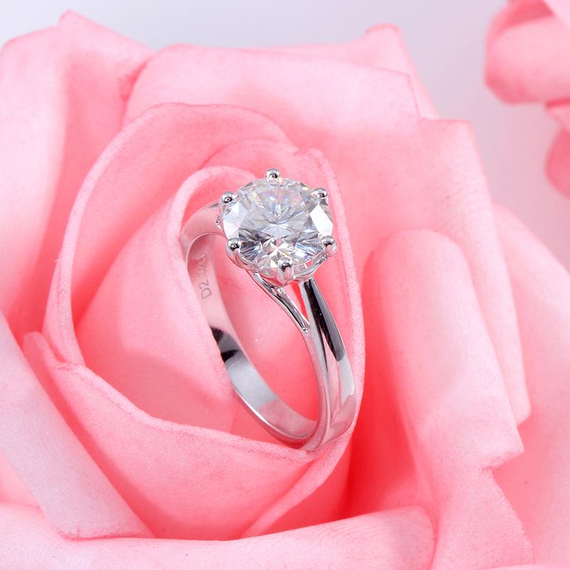 925 Sterling Silver Round Cut Solitaire CZ Engagement Ring