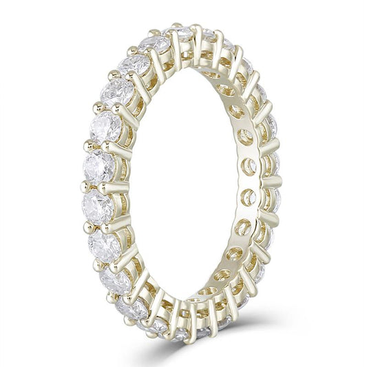 925 Sterling Silver Round Cut CZ Eternity Band for women