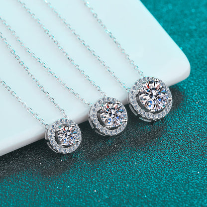 925 Sterling Silver Round Cut CZ Diamond Classic Necklace