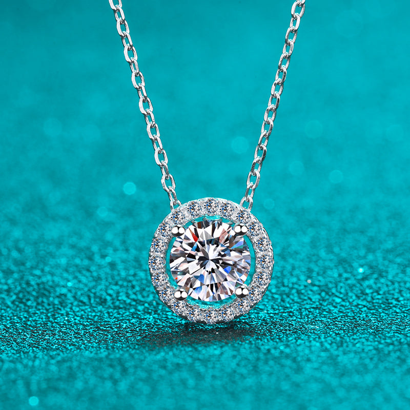 925 Sterling Silver Round Cut CZ Diamond Classic Necklace