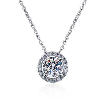 925 Sterling Silver Round Cut CZ Diamond Classic Necklace