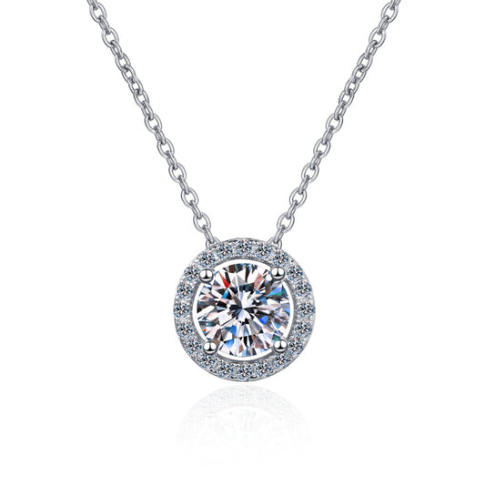 925 Sterling Silver Round Cut CZ Diamond Classic Necklace