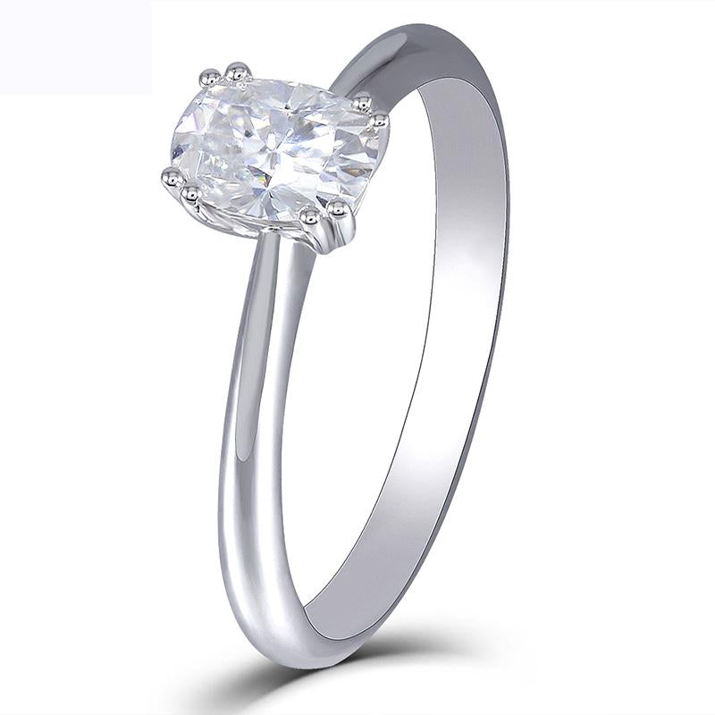 925 Silver Sterling 1CT Cushion Cut CZ Solitaire Ring