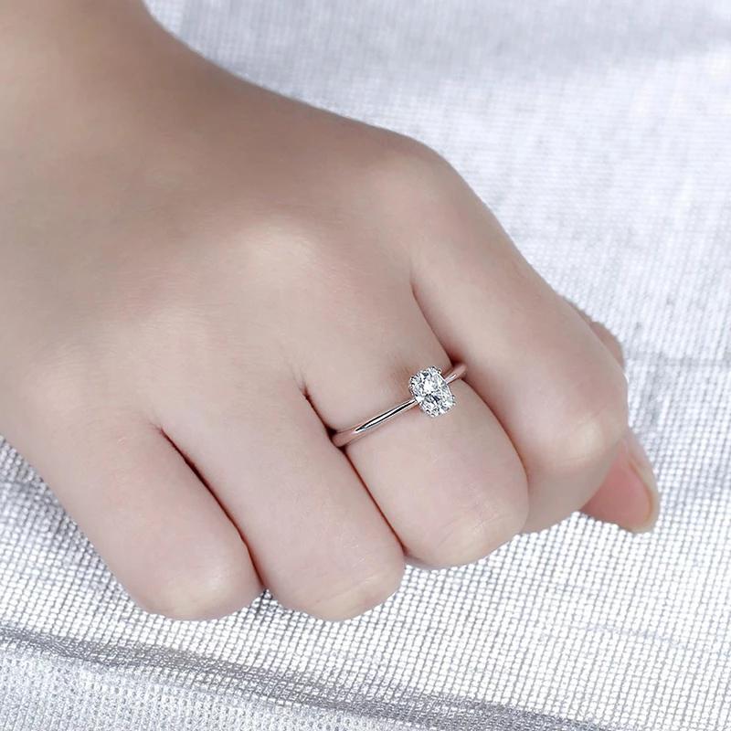 925 Silver Sterling 1ct Cushion Cut CZ Solitaire Rings