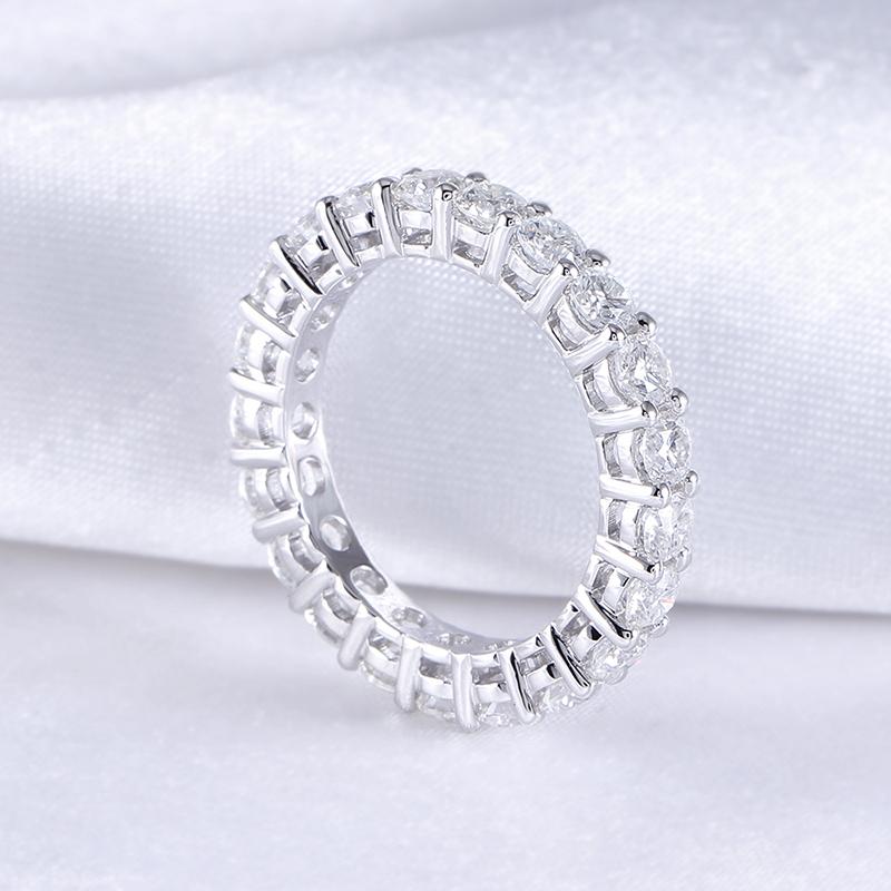 925 Sterling Silver Round Cut CZ Eternity Wedding Band