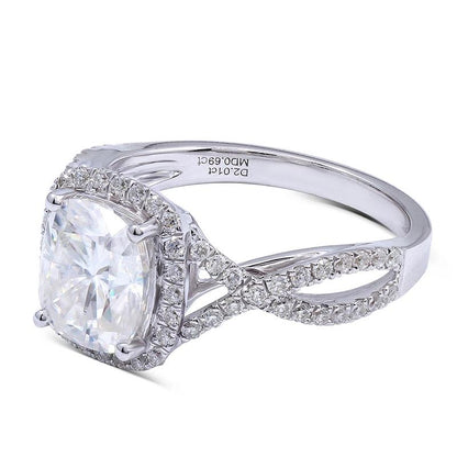 925 Sterling Silver Cushion Cut Pave CZ Bridal Set