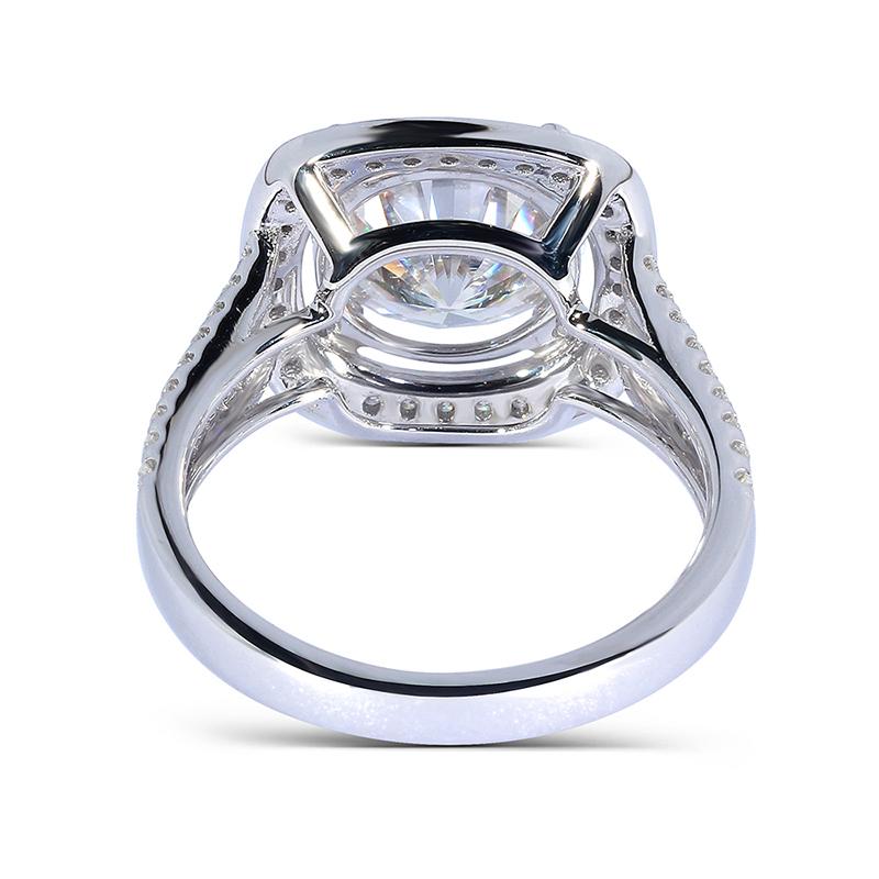 925 Sterling Silver Round Cut Halo CZ Engagement Ring