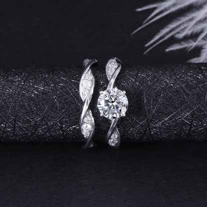 925 Sterling Silver Round Cut CZ Bridal Set For Women