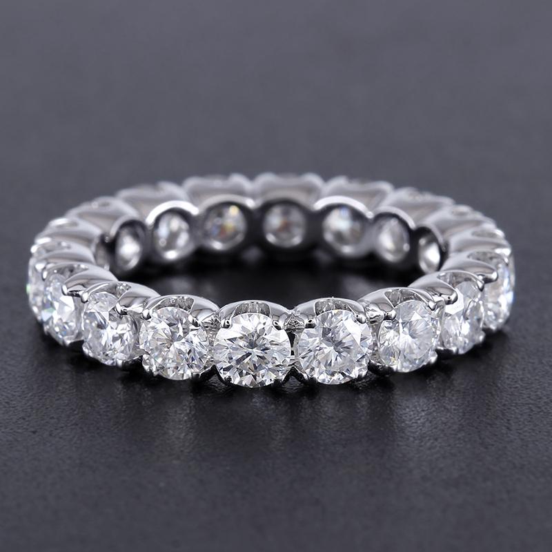 925 Sterling Silver Round Cut CZ Full Eternity Wedding Band