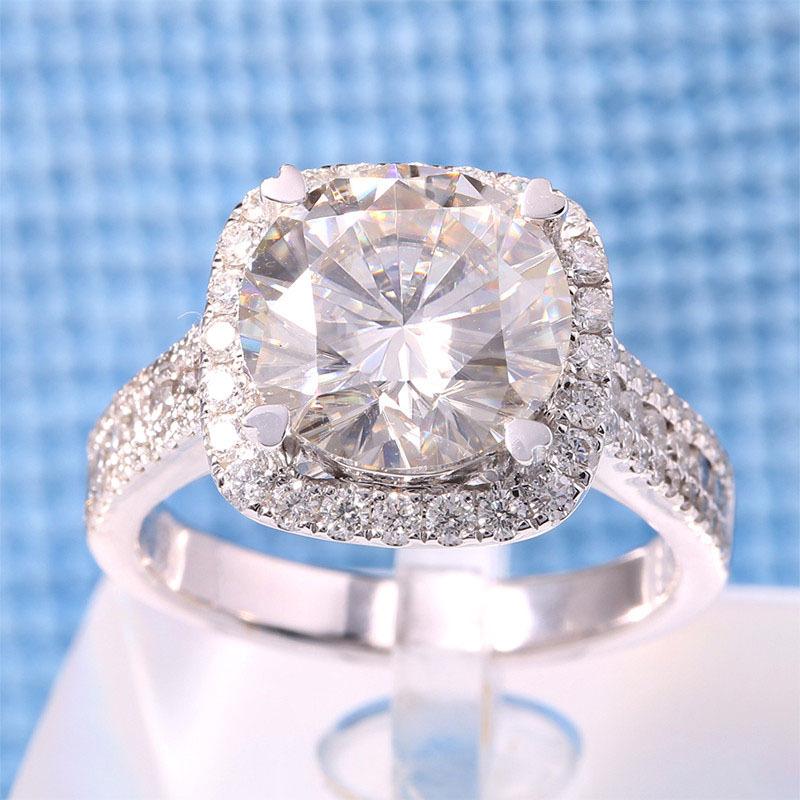 925 Sterling Silver Round Cut CZ Halo Engagement Ring