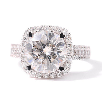 925 Sterling Silver Round Cut CZ Halo Ring for women