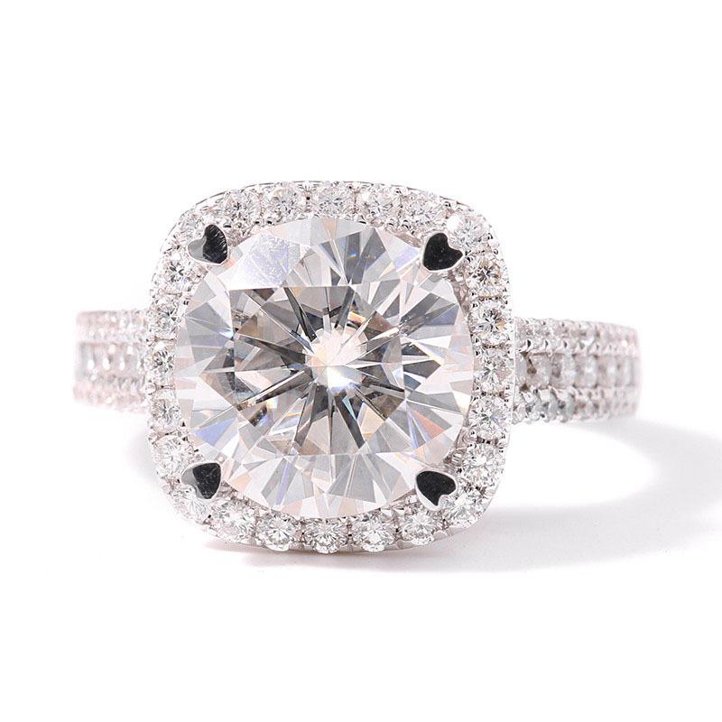 925 Sterling Silver Round Cut CZ Halo Ring for women