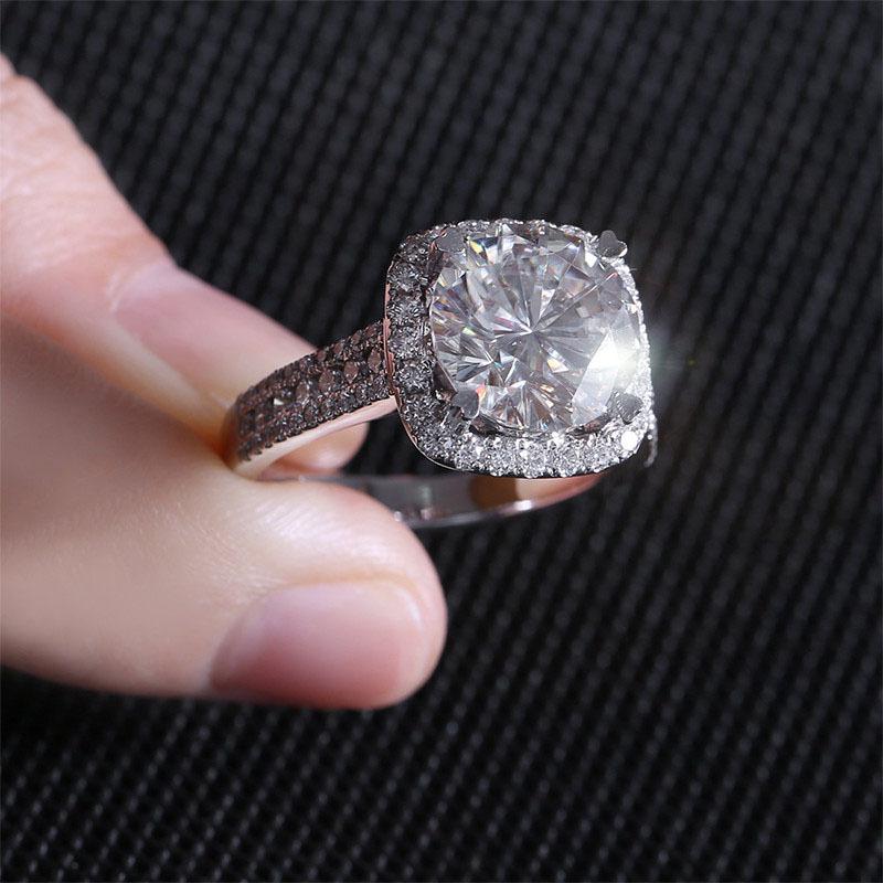 925 Sterling Silver Round Cut CZ Halo Ring for women