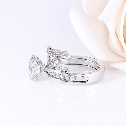 925 Sterling Silver Round Cut Pave CZ Bridal Set