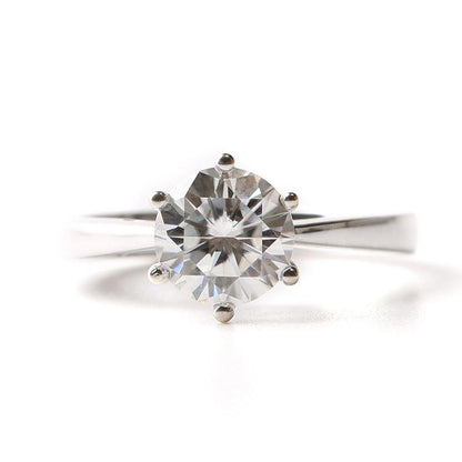 925 Sterling Silver Round Cut Solitaire CZ Ring