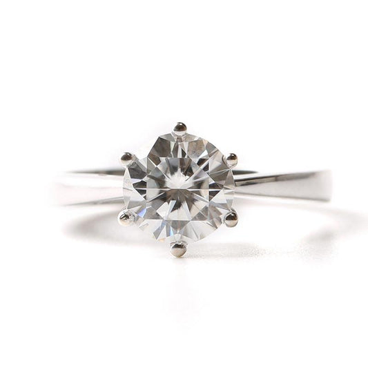 925 Sterling Silver Round Cut Solitaire CZ Diamond Ring