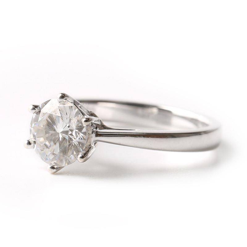 925 Sterling Silver Round Cut Solitaire CZ Ring